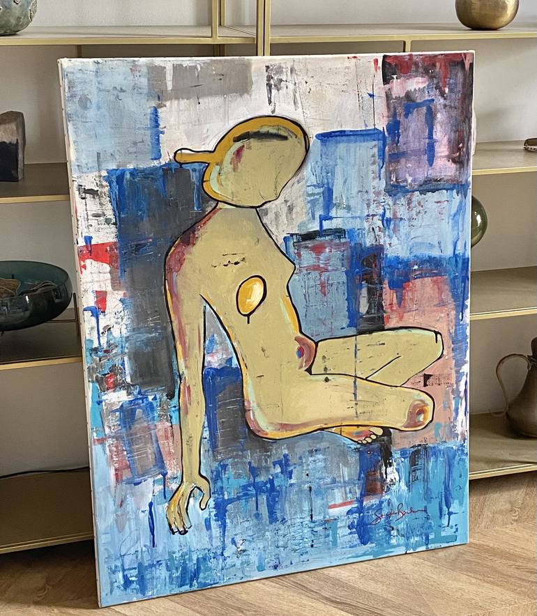 Original Abstract Nude Painting by Samfa Barbe