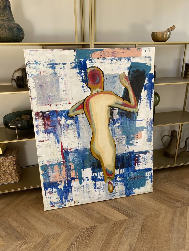 Original Abstract Nude Painting by Samfa Barbe