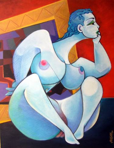 Print of Cubism Nude Paintings by Alejandro Juan Salas
