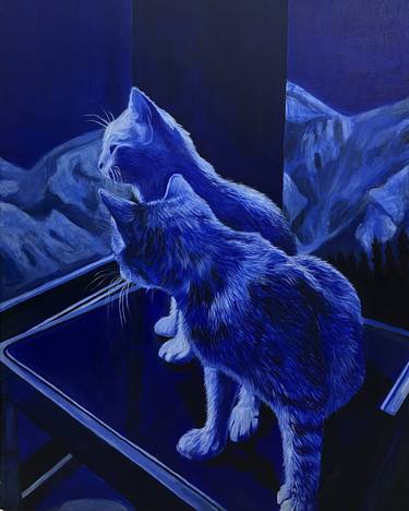 Original Realism Cats Paintings by Hafsa Arshad