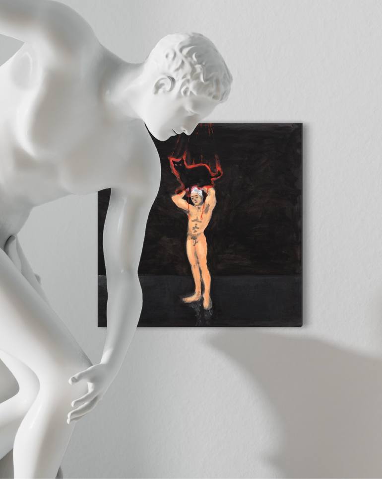 Original Figurative People Painting by Akos Badits