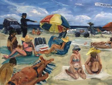 Original Figurative Beach Paintings by Ella Hepner