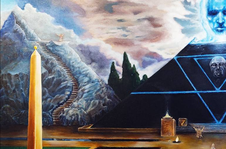 Original Conceptual Time Painting by Ignacio Sanzana