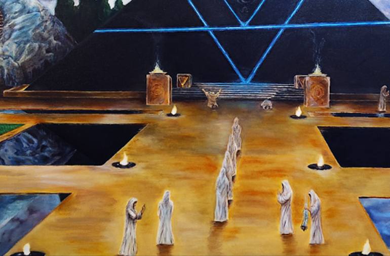 Original Conceptual Time Painting by Ignacio Sanzana