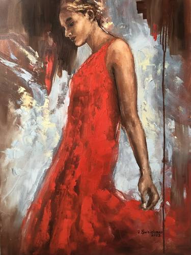 Woman in a red Dress thumb