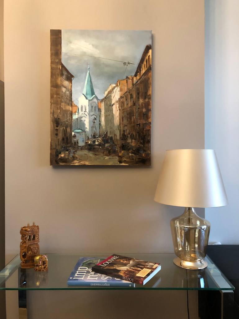 Original Impressionism Architecture Painting by Galina Sviridenko