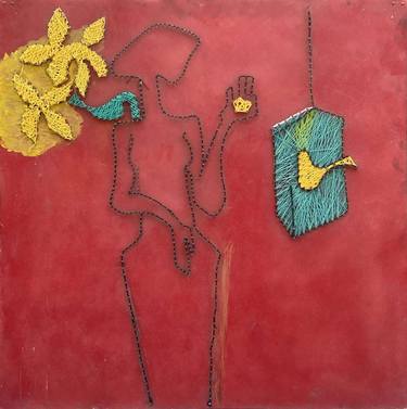 "Women with Bird and Flowers" ( Shakir Ali ) thumb