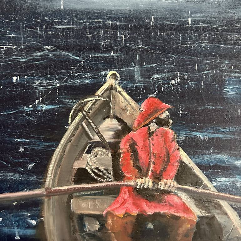 Original Sailboat Painting by Neşe Altun
