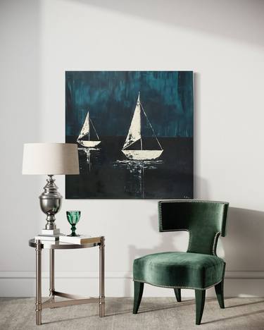 Original Abstract Sailboat Paintings by Karima Dugrichilova