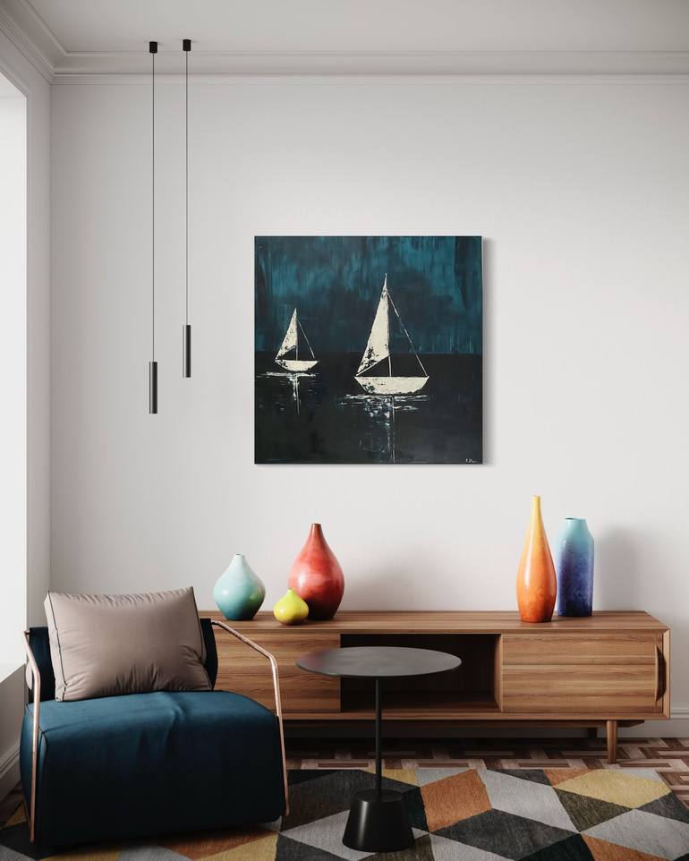 Original Sailboat Painting by Karima Dugrichilova