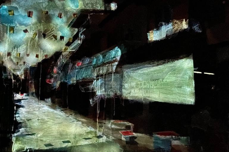 Original Expressionism Architecture Painting by Jonathan Butterick