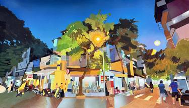 Original Illustration Cities Paintings by Jonathan Butterick