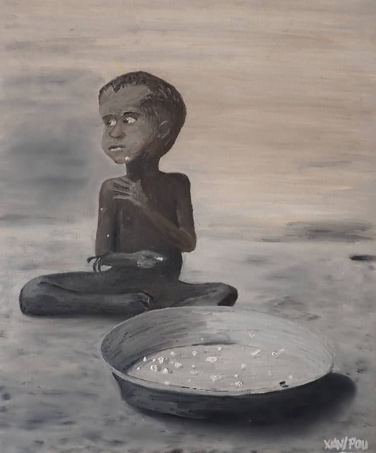 Original Illustration Children Painting by Xavier Pou Gonzalez