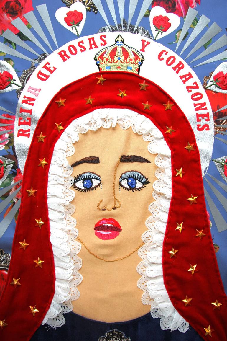 Madonna mit Rosen Collage by Aleksandra Koneva