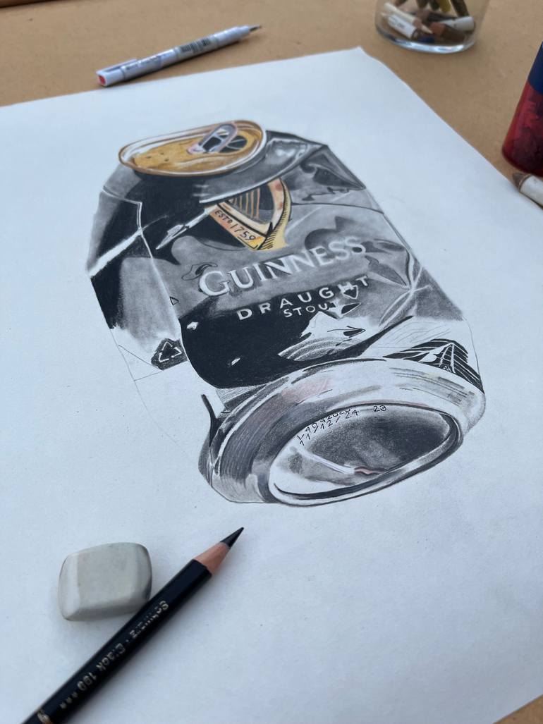 Original Black & White Food & Drink Drawing by Merybperez  