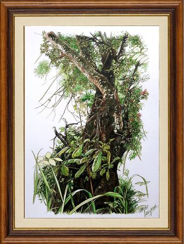Print of Realism Nature Paintings by Gamini Abeykoon