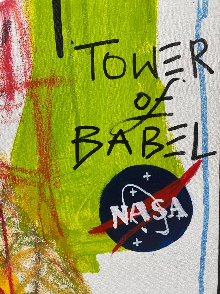 Original Abstract Expressionism Outer Space Mixed Media by Cyril - Oluwamuyiwa Emmanuel