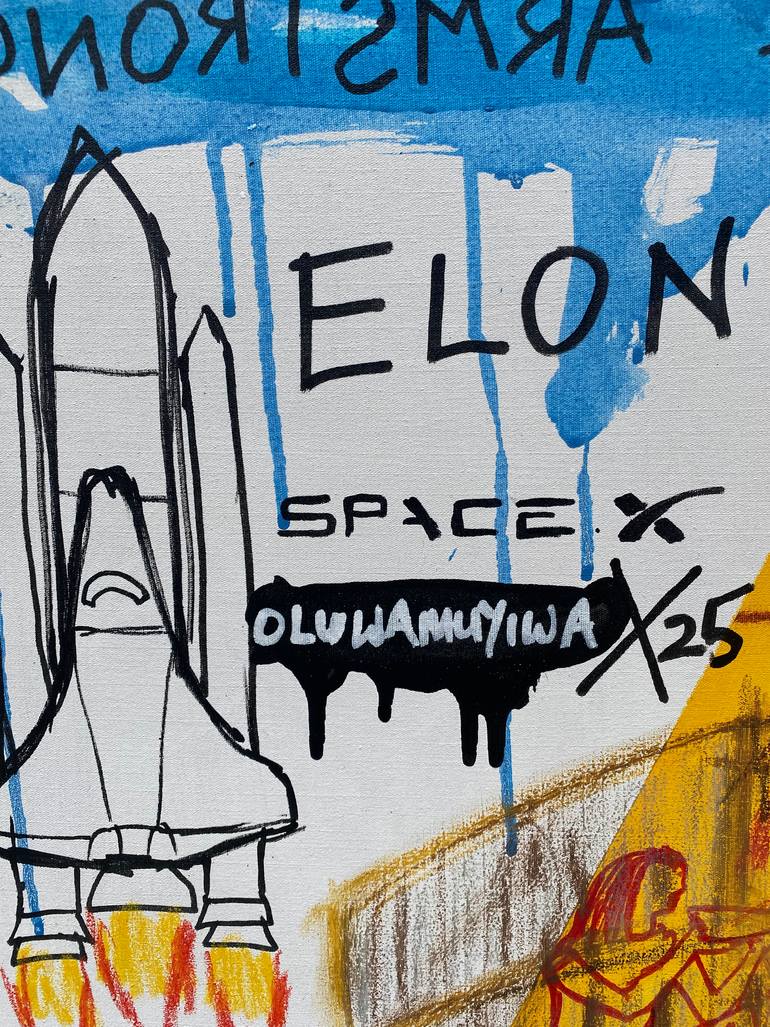 Original Abstract Expressionism Outer Space Mixed Media by Cyril - Oluwamuyiwa Emmanuel