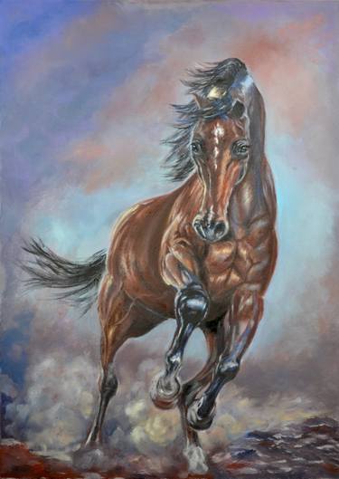 Original Impressionism Horse Paintings by Monica Dandulova