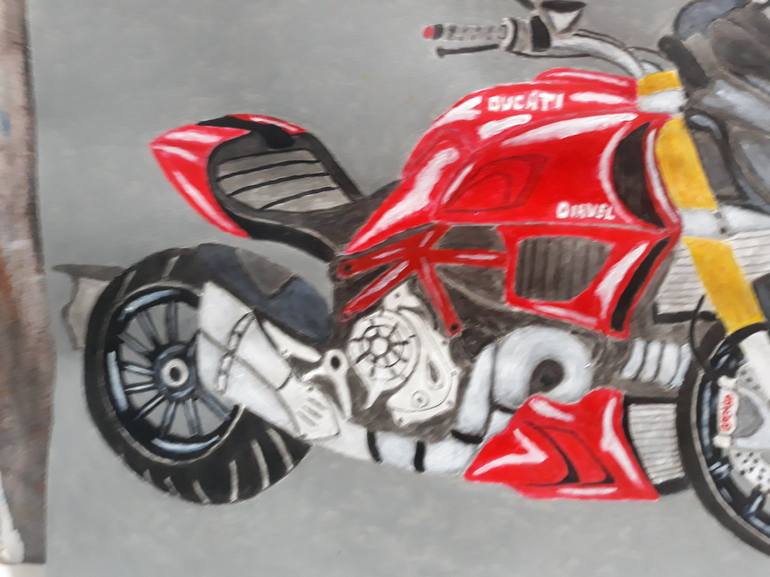 Original Motorbike Painting by Kenidy Santos Oliveira