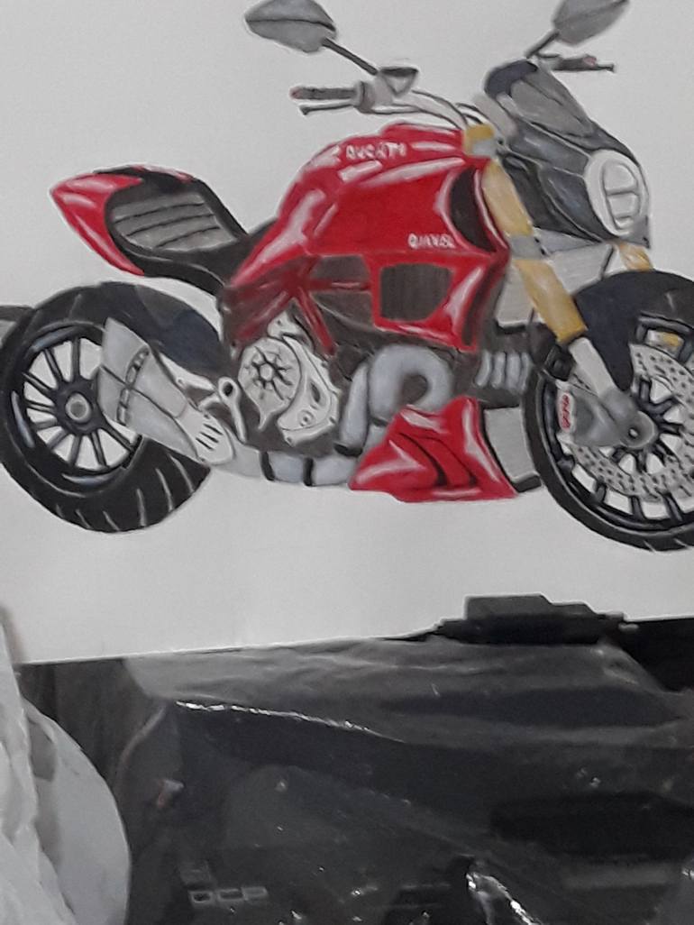 Original Modern Motorbike Painting by Kenidy Santos Oliveira