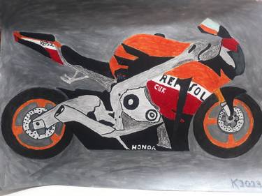 Print of Realism Motorcycle Drawings by Kenidy Santos Oliveira