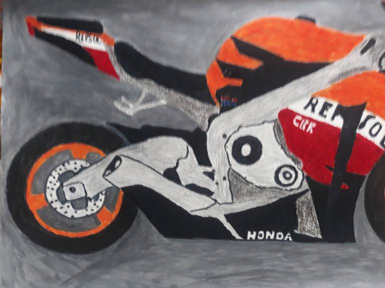 Original Motorcycle Drawing by Kenidy Santos Oliveira