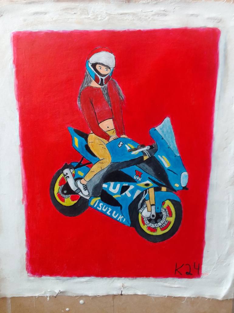 Original Motorcycle Painting by Kenidy Santos Oliveira