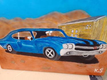 Original Figurative Car Paintings by Kenidy Santos Oliveira
