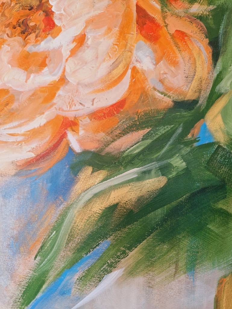 Original Impressionism Floral Painting by TATIANA KARAPETIAN