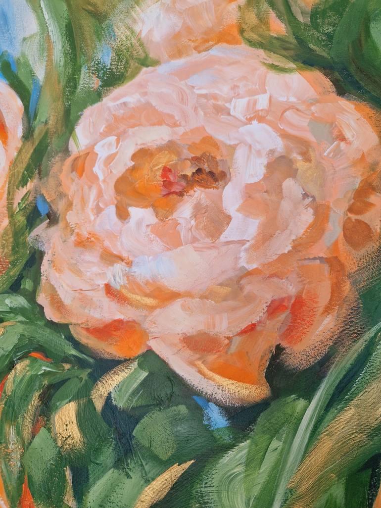 Original Impressionism Floral Painting by TATIANA KARAPETIAN