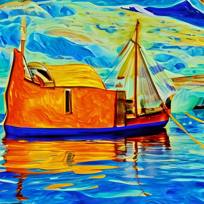 Print of Boat Painting by Tumaku baelah