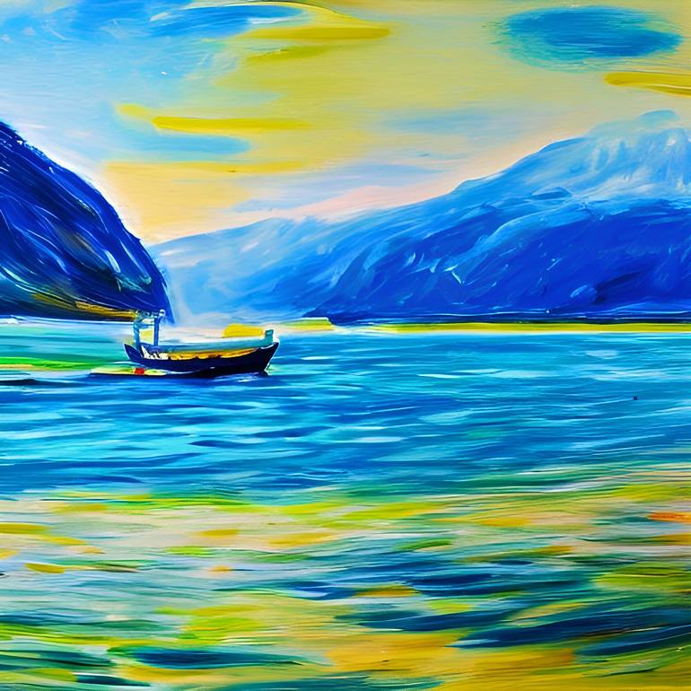 boat on the lake - Print