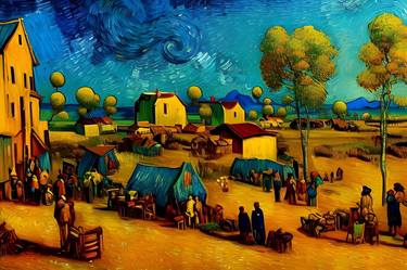 Print of Abstract Rural life Paintings by Tumaku baelah