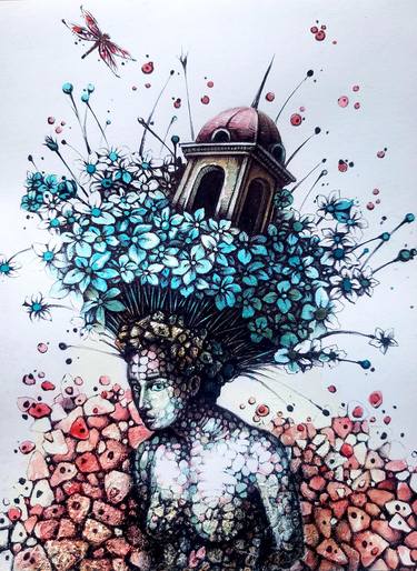 Print of Floral Mixed Media by Yudel García