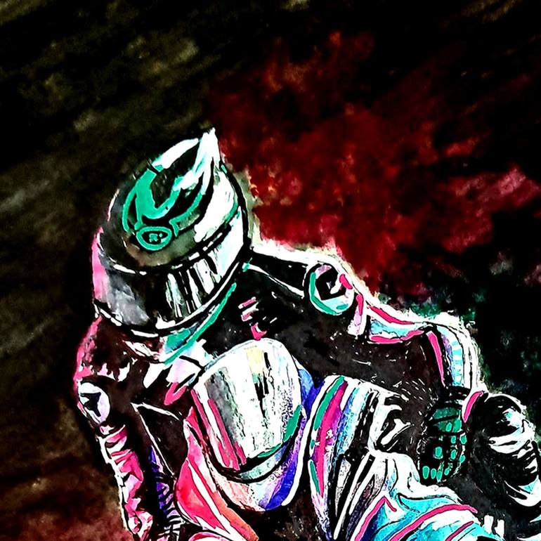Original Motorbike Painting by Asma Nauman