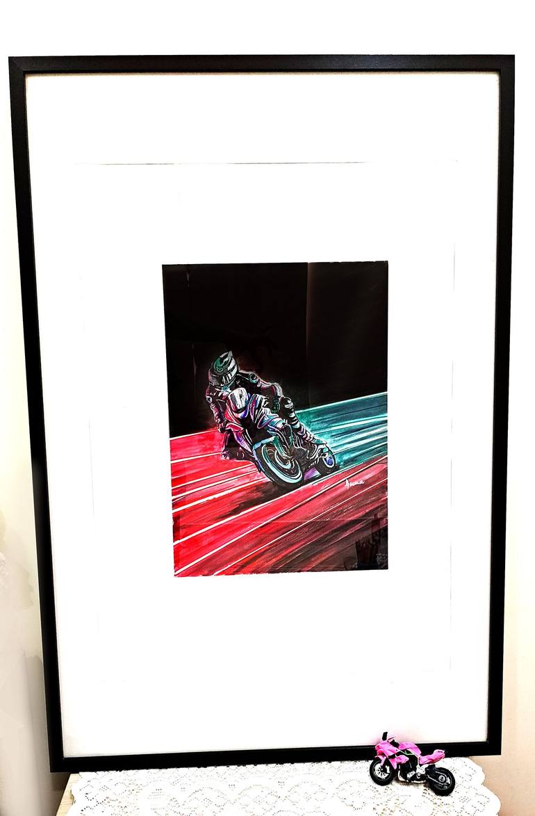 Original Motorbike Painting by Asma Nauman