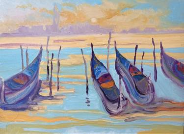 Original Boat Paintings by Oleksandra Malyshko