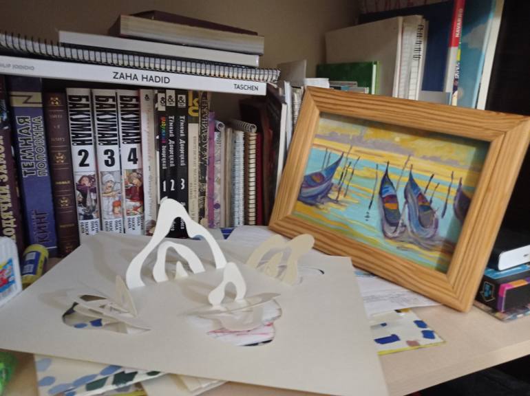 Original Contemporary Boat Painting by Oleksandra Malyshko