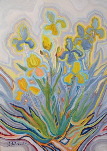 Original Expressionism Floral Paintings by Oleksandra Malyshko