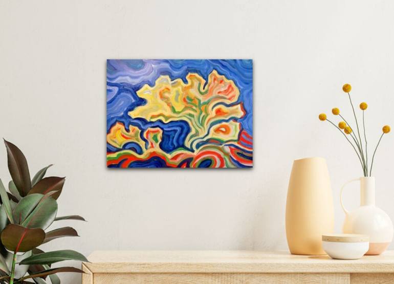 Original Art Nouveau Landscape Painting by Oleksandra Malyshko
