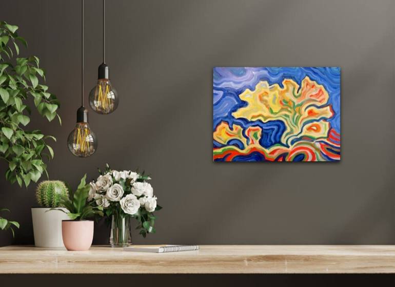 Original Art Nouveau Landscape Painting by Oleksandra Malyshko