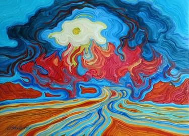 Original Expressionism Landscape Painting by Oleksandra Malyshko