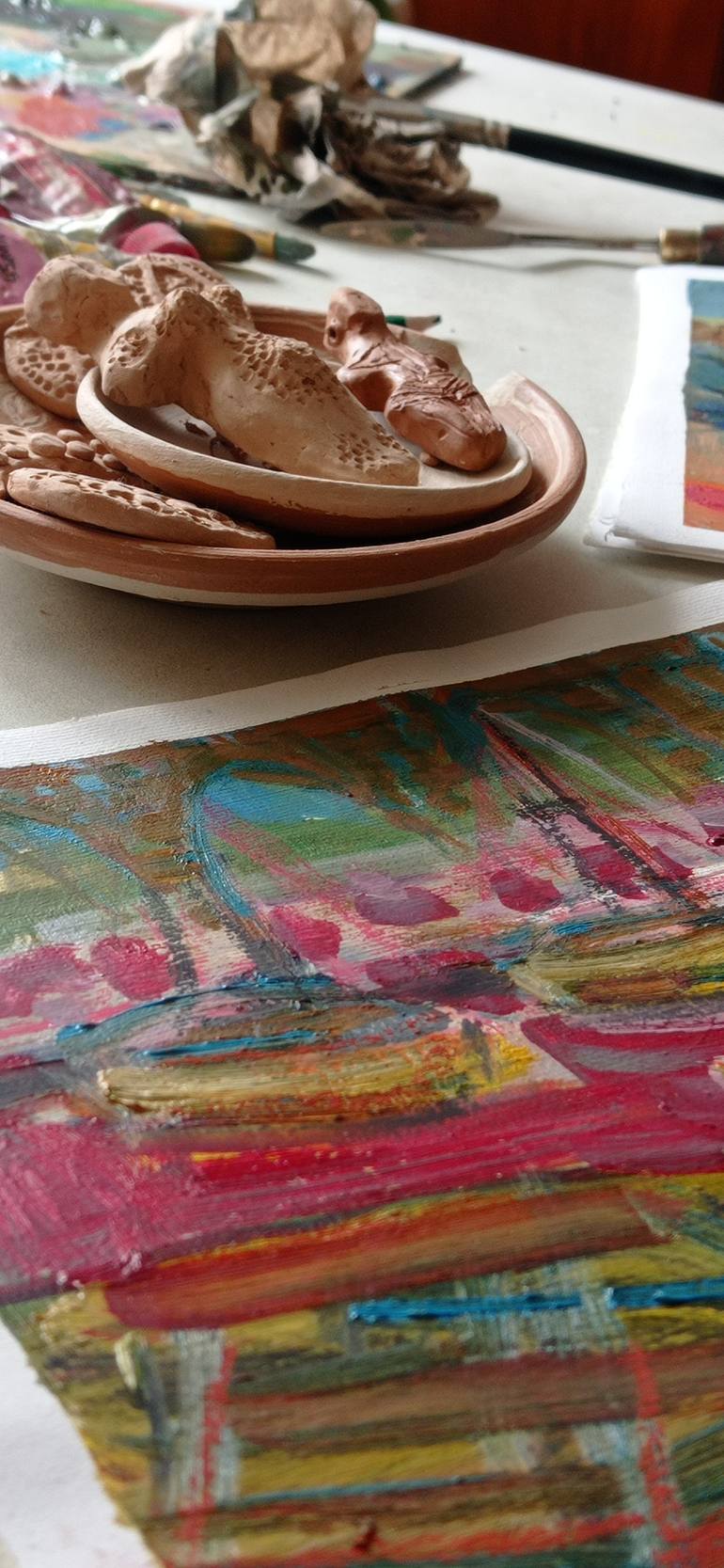Original Abstract Boat Painting by Oleksandra Malyshko