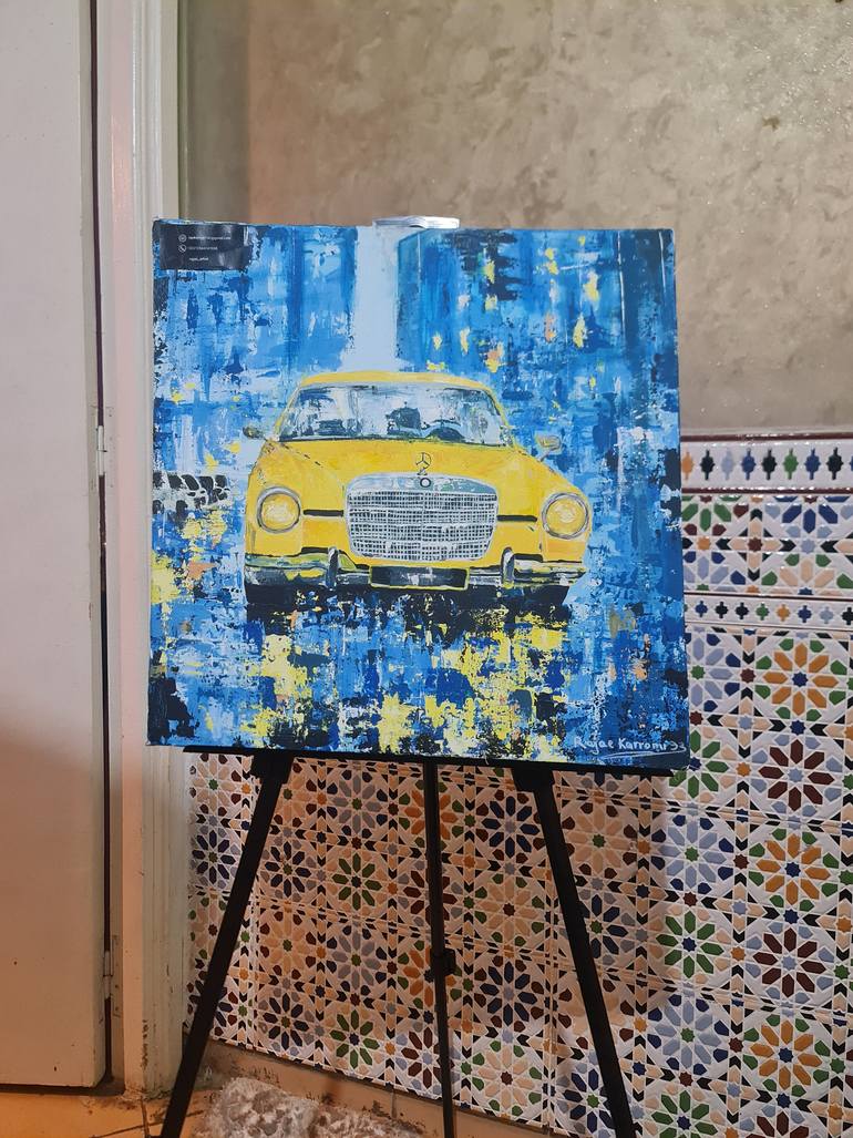 Original Abstract Car Painting by Raja Karroumi