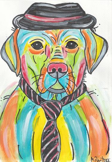 Original Pop Art Dogs Paintings by Manuela Reitz