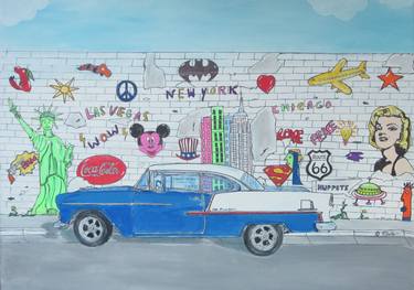 Original Modern Car Painting by Manuela Reitz