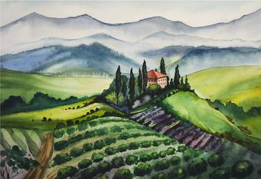 Original Impressionism Landscape Paintings by Tatiana Repesciuc