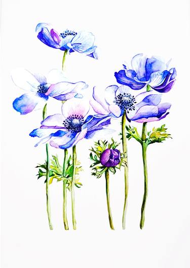 Print of Impressionism Floral Paintings by Tatiana Repesciuc