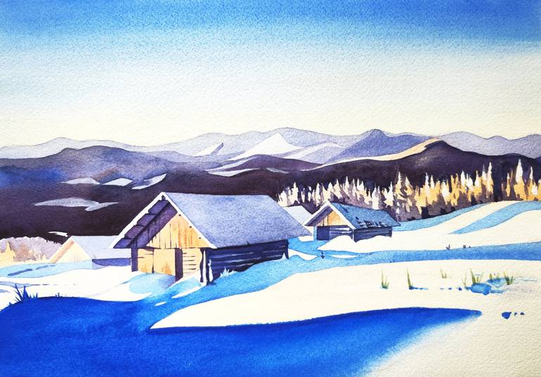 Print of Impressionism Landscape Paintings by Tatiana Repesciuc